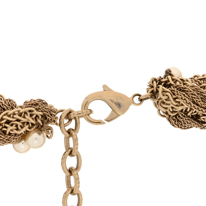 Chanel Multi Chain Braided Pearl Choker Gold 4 of 4