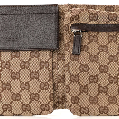Gucci GG Monogram Web Double Pocket Belt Bag Dark Brown 8 of 10