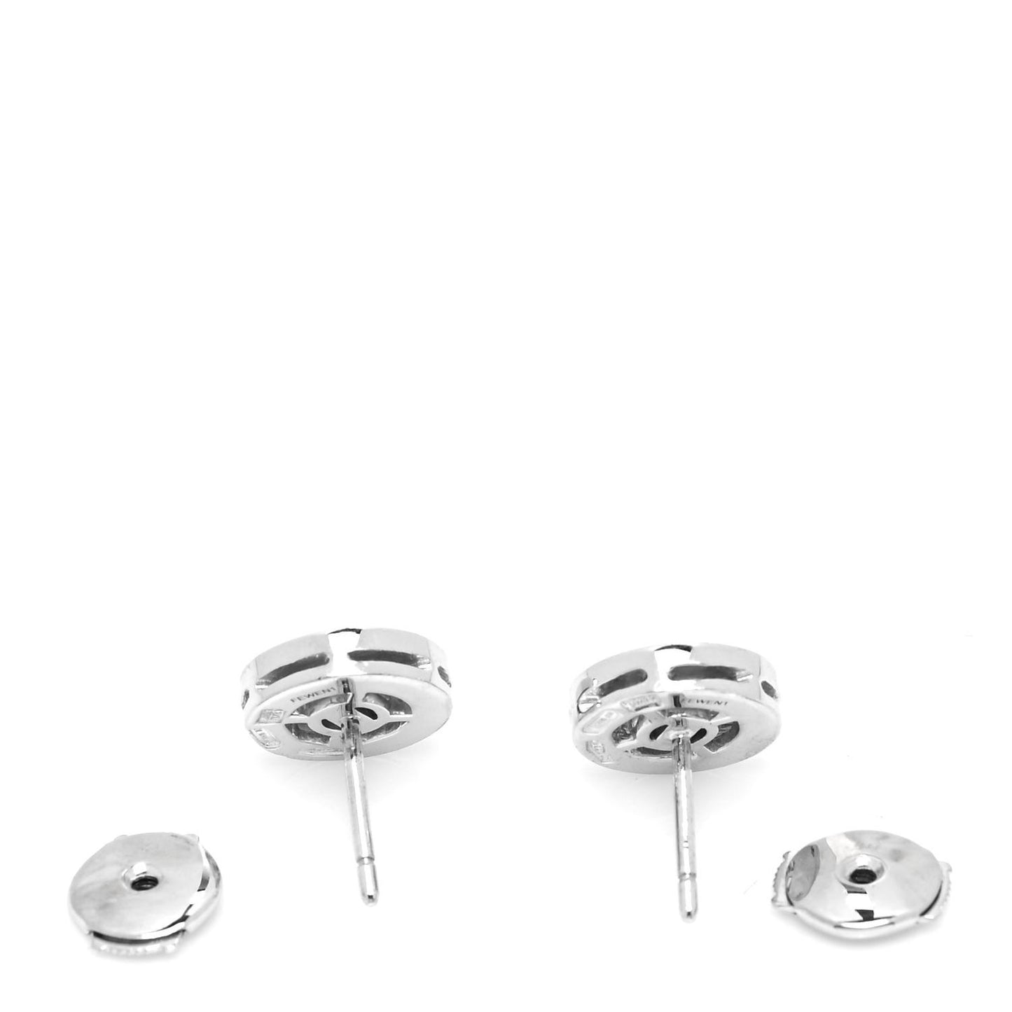 BVLGARI 18K White Gold Diamond Stud Earrings