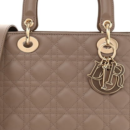 Christian Dior Lambskin Cannage Medium Lady Dior Warm Taupe 8 of 11