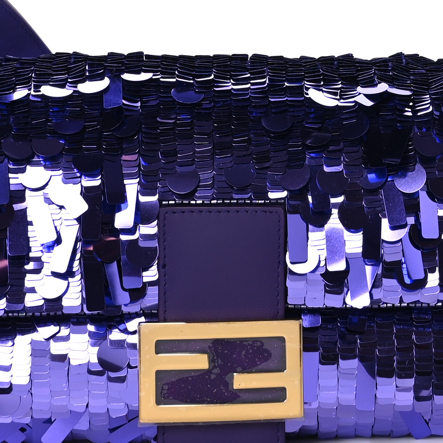 Fendi Sequin Paillettes Shiny Nappa Sex and the City Baguette Viola Purple Rain 8 of 11
