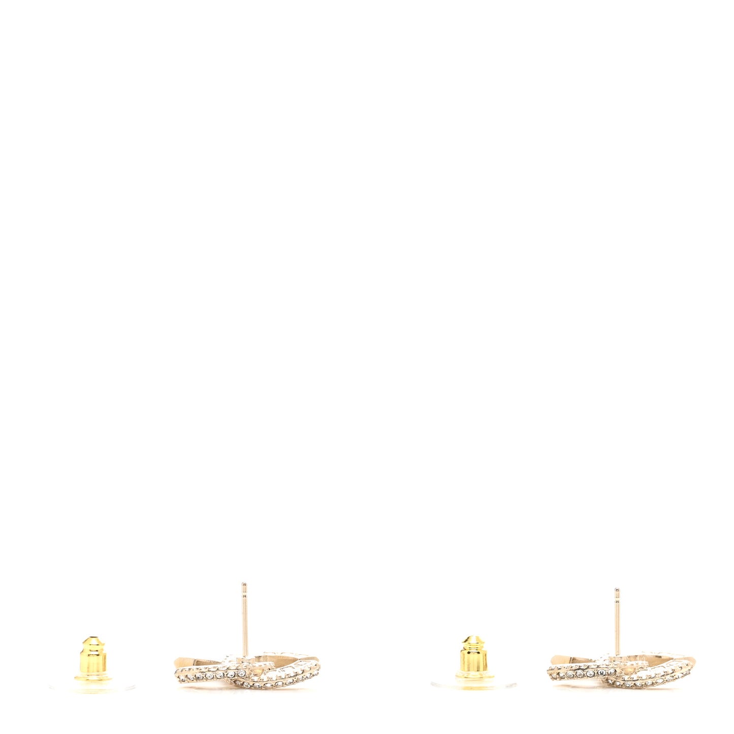 Crystal Timeless CC Earrings Light Gold