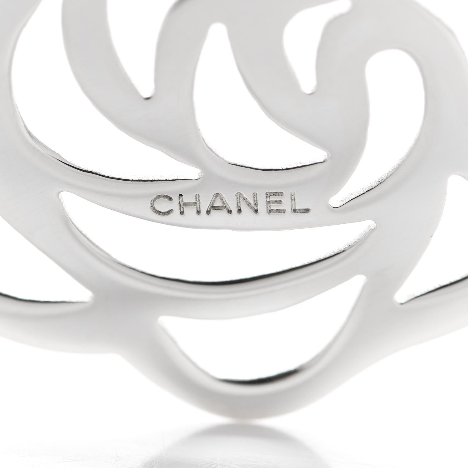 Chanel Sterling Silver Camellia Clip On Earrings 5 of 8