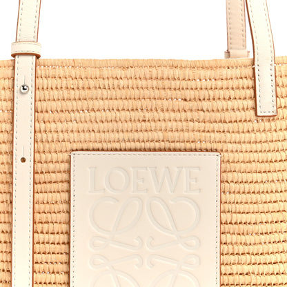 Loewe Raffia Square Small Basket Tote Bag Natural White 8 of 10