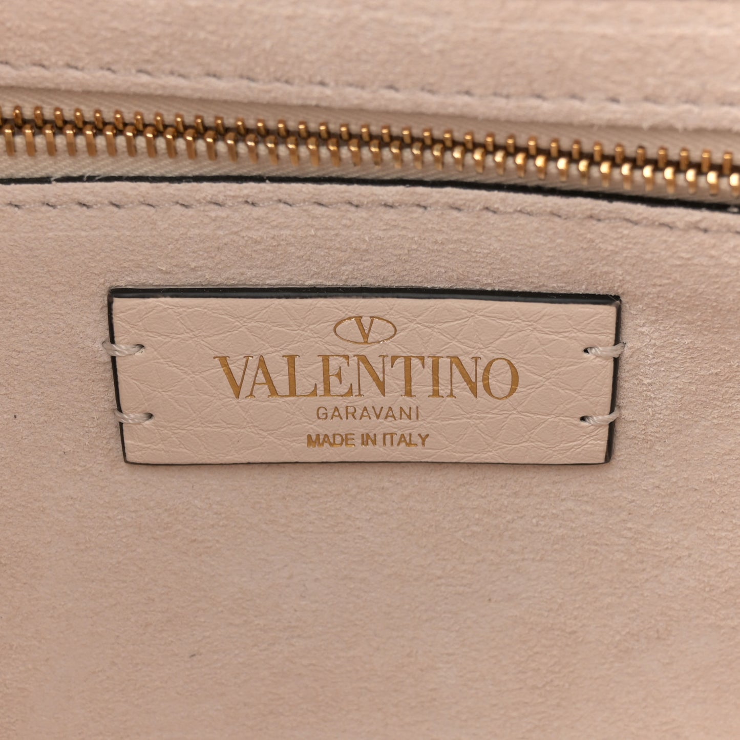 Grained Calfskin Large Roman Stud Shoulder Bag Light Ivory