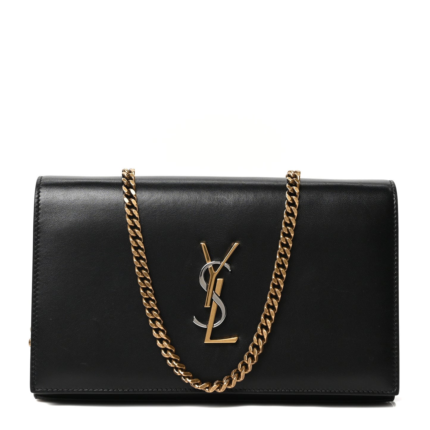 Smooth Calfskin Tri-Metal Cassandre Wallet On Chain WOC Black