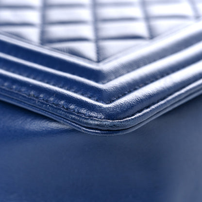 Chanel Calfskin Quilted New Medium Boy Flap Blue 10 of 16