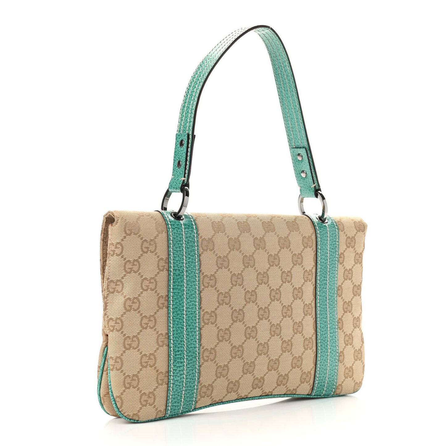 Monogram Satchel Bag Turquoise
