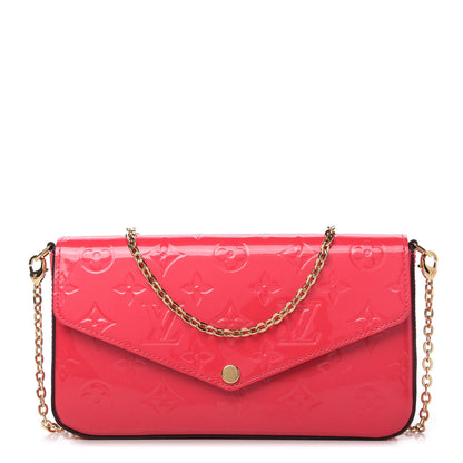 Louis Vuitton Vernis Felicie Pochette Chain Wallet Hot Pink 1 of 10