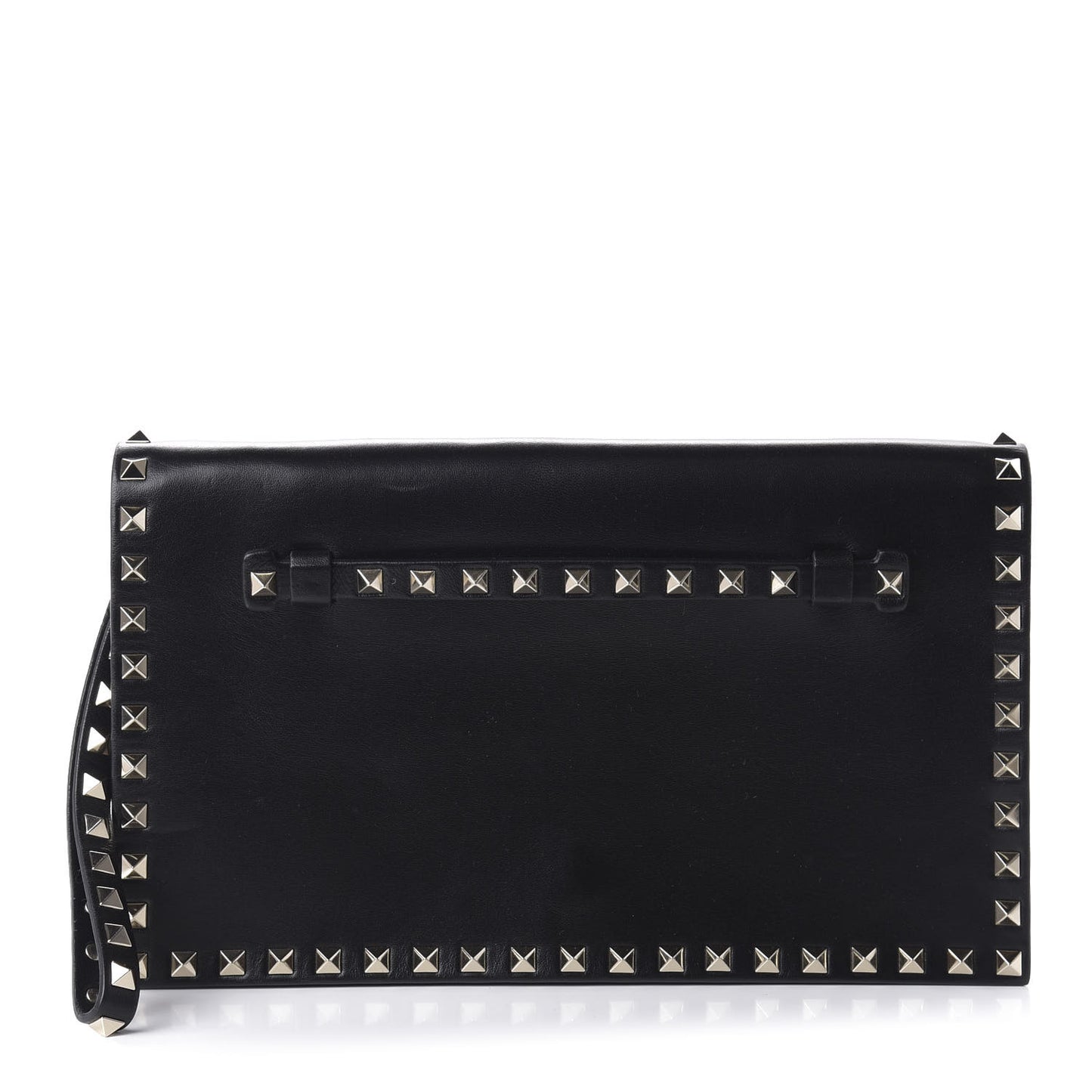 Nappa Rockstud Wristlet Clutch Black