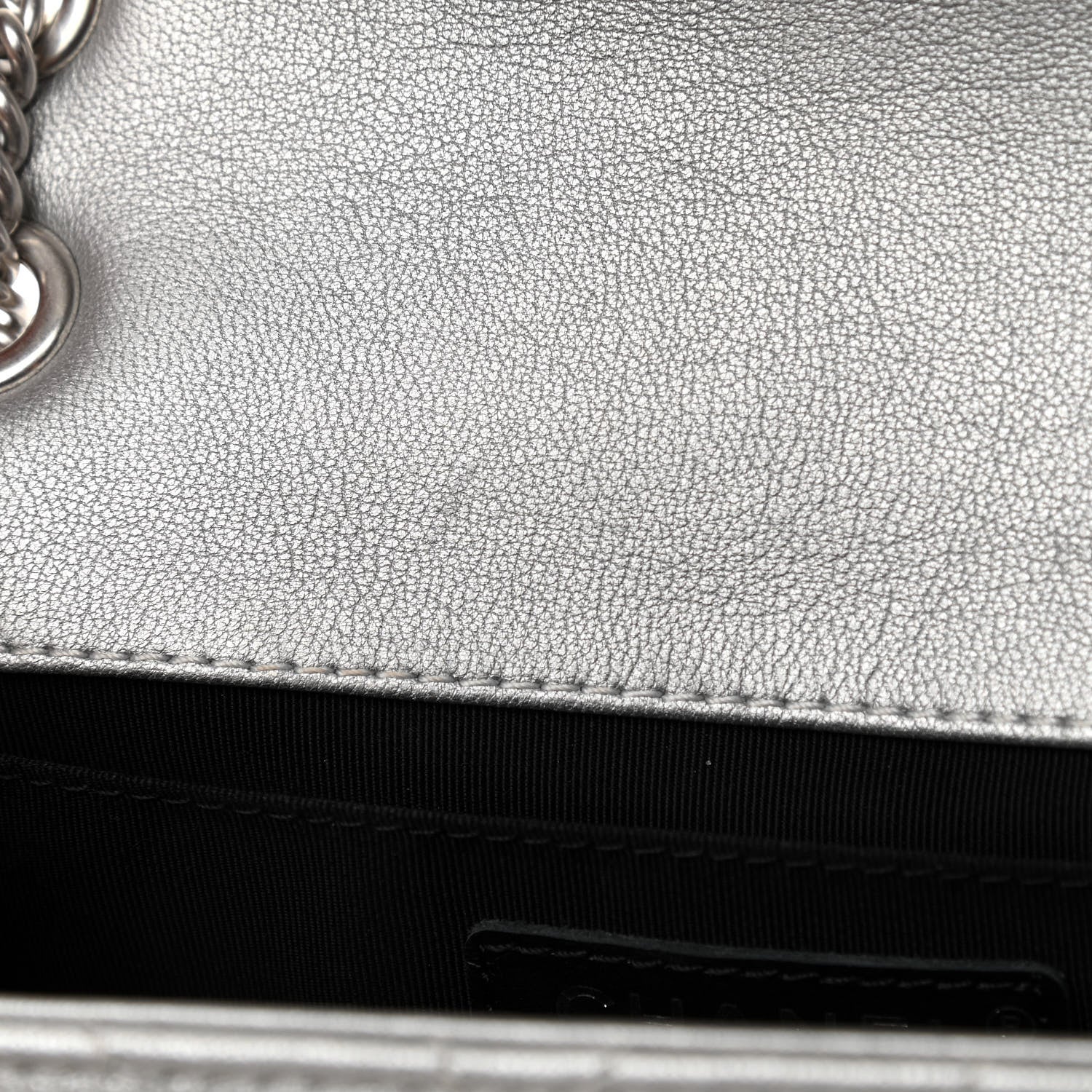 Chanel Metallic Lambskin Chevron Quilted Studded Mini Rectangular Flap Silver 11 of 11