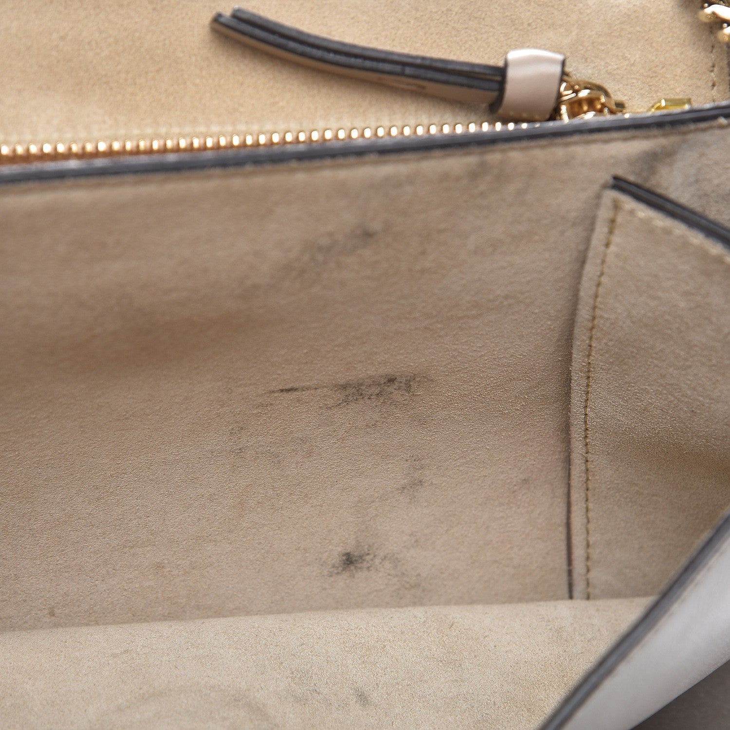 Chloe Calfskin Suede Medium Faye Shoulder Bag Motty Grey 7 of 9