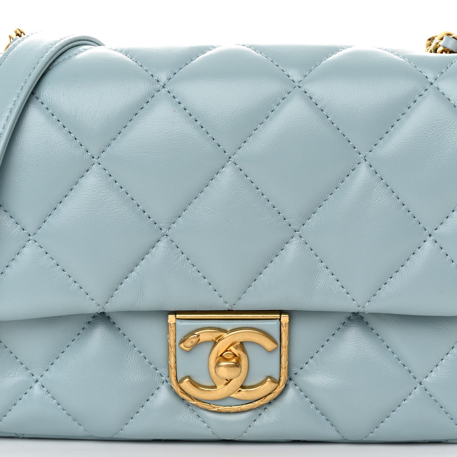 Chanel Lambskin Quilted Mini Flap Light Blue 8 of 12