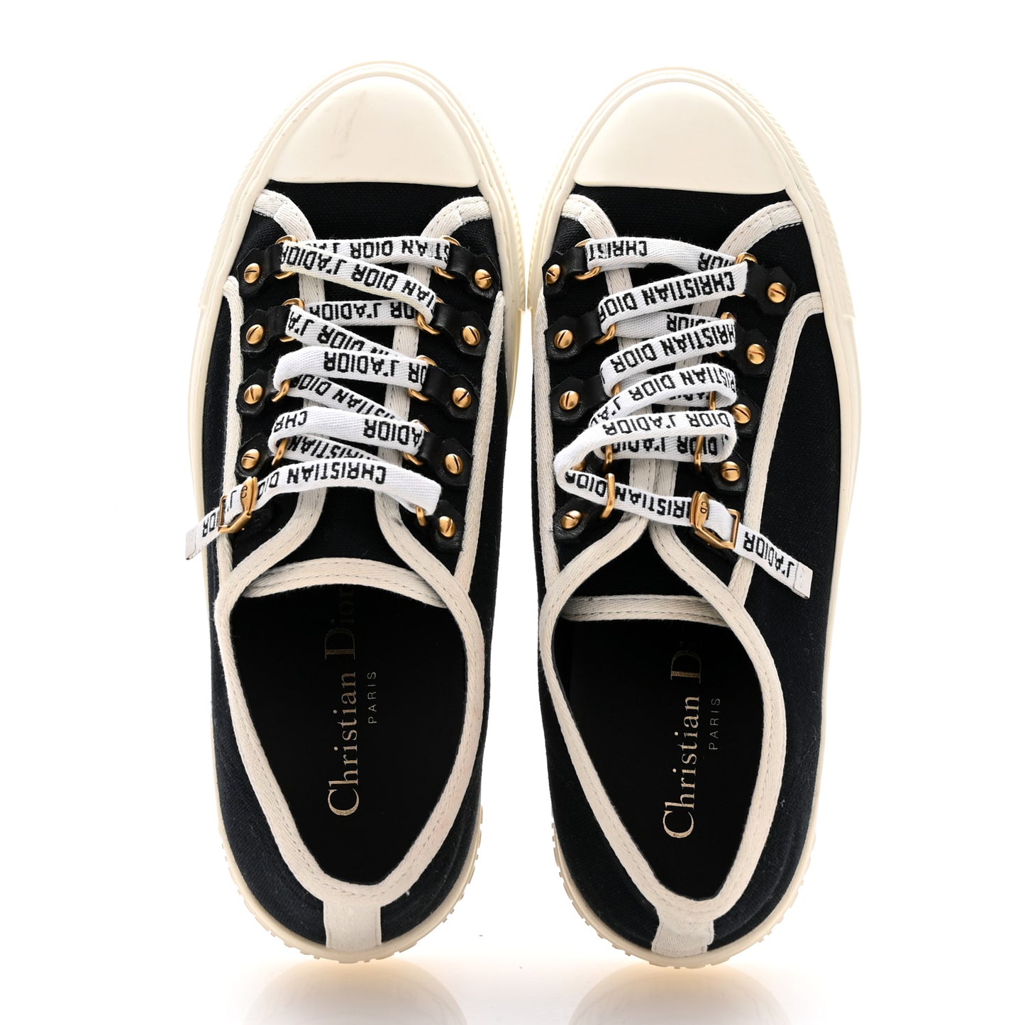 Canvas Walk'N'Dior Low Top Sneakers 36 Black
