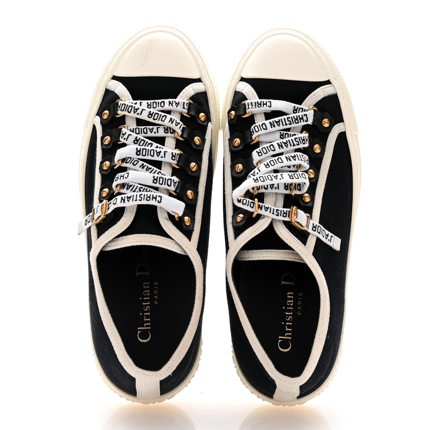 Christian Dior Canvas Walk'N'Dior Low Top Sneakers 36 Black 2 of 13