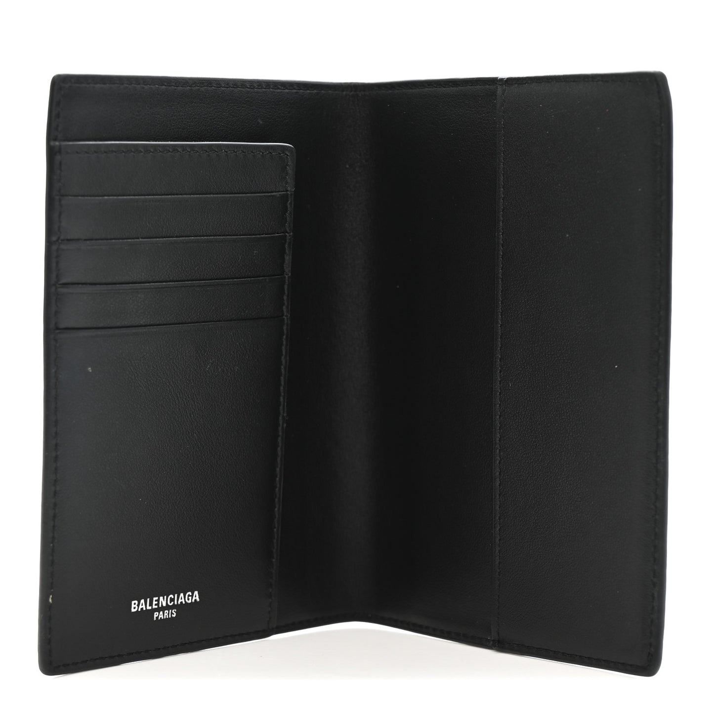 Textured Calfskin Passport Holder Black