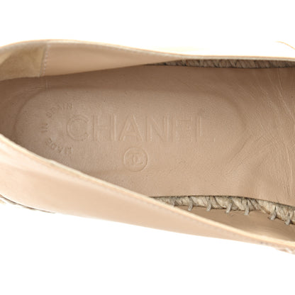 Chanel Lambskin CC Espadrilles 39 Beige Black 6 of 15