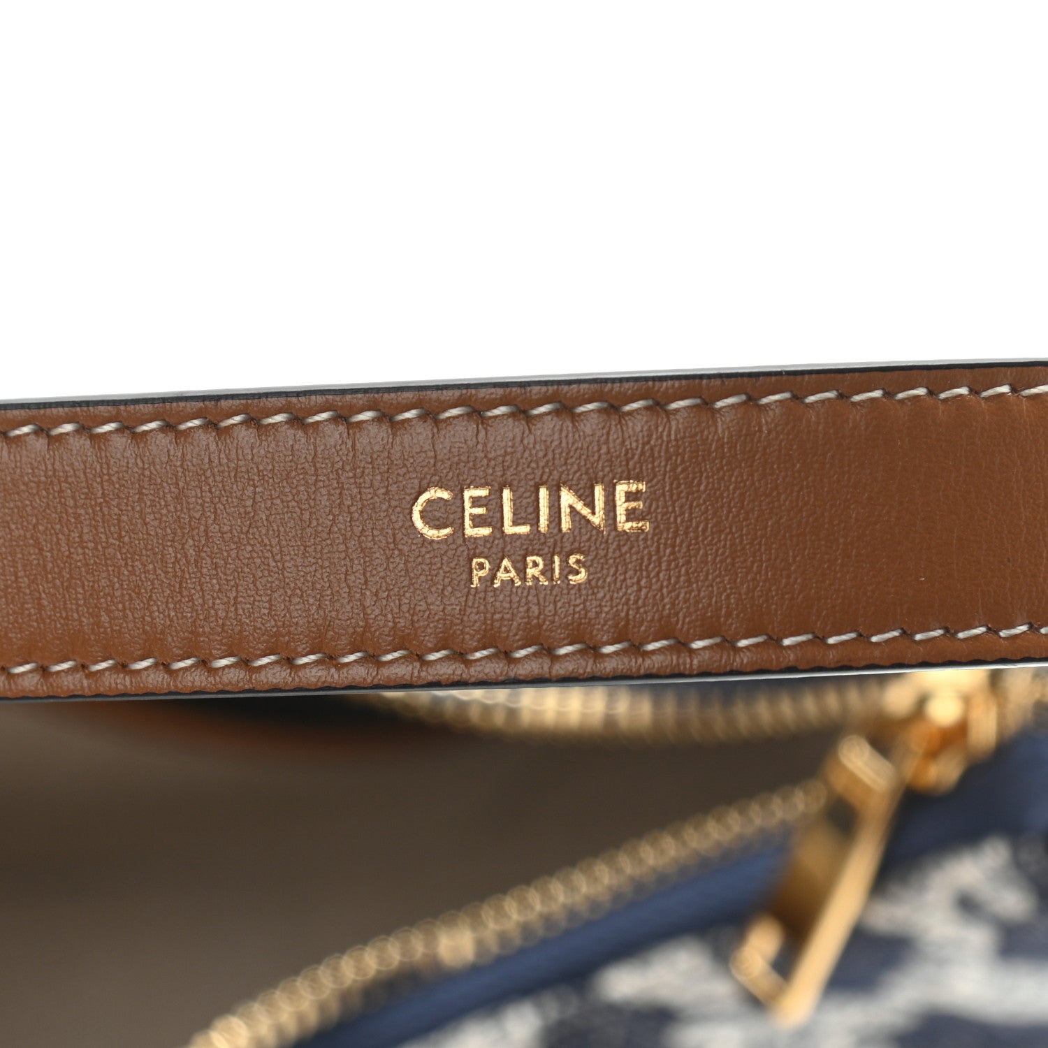 Celine Canvas Calfskin Ava Triomphe Shoulder Bag Blue 6 of 11