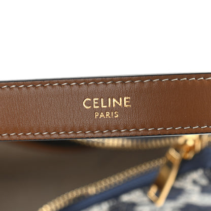 Celine Canvas Calfskin Ava Triomphe Shoulder Bag Blue 6 of 11