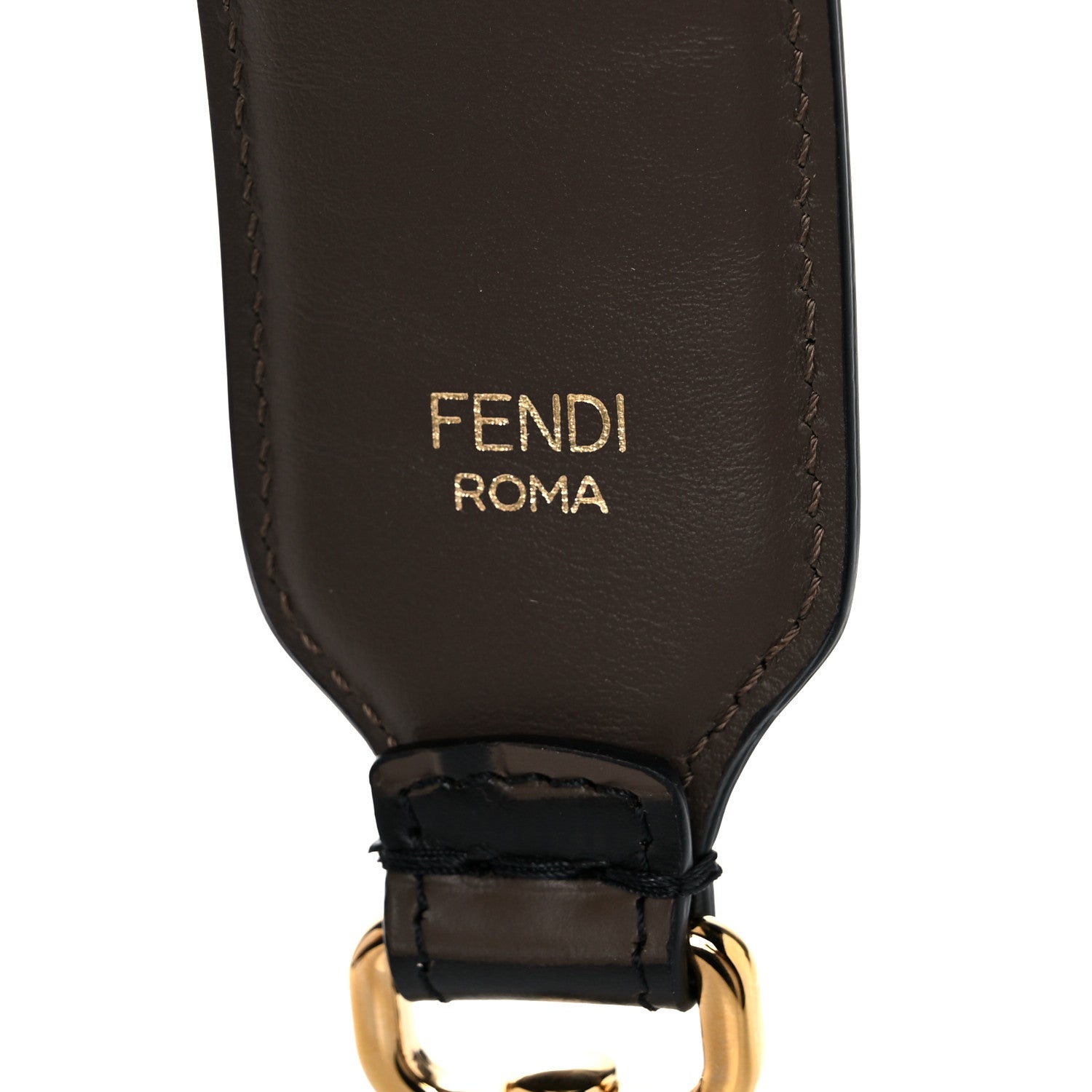 Fendi Vitello Century Bi-Color FF 1974 Embossed Strap You Maya Black 3 of 5