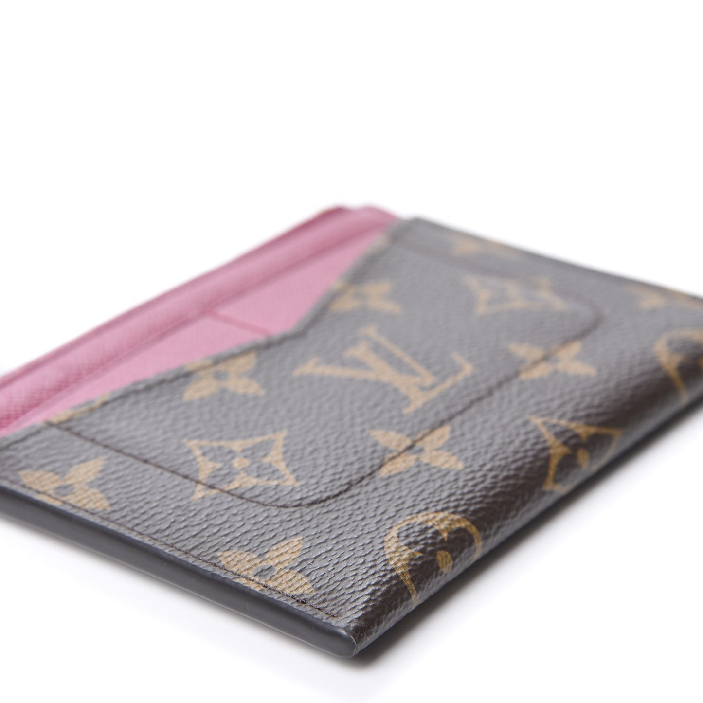Monogram Zipped Card Holder Fuchsia