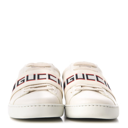 Gucci Calfskin Stripe Womens New Ace Sneakers 35 New Mystic White Ecru Red Flame 2 of 10