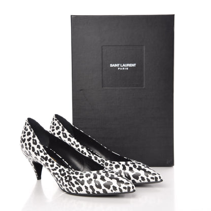 Saint Laurent Soft Calfskin Baby Cat Paris 50 Pumps 38.5 Bianco White Black 12 of 12