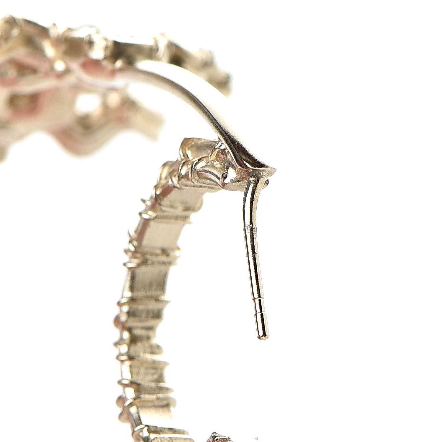 Chanel Crystal CC Camellia Express CC Drop Hoop Earrings Gold 5 of 5