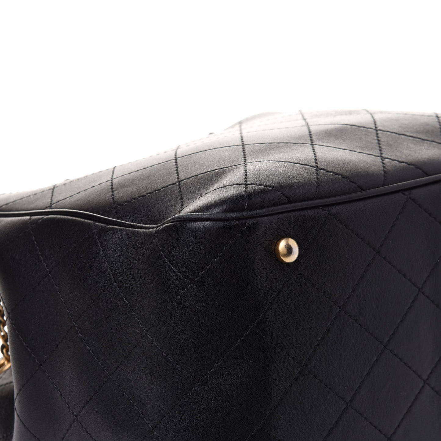 Calfskin Stitched Egyptian Amulet Drawstring Bag Black