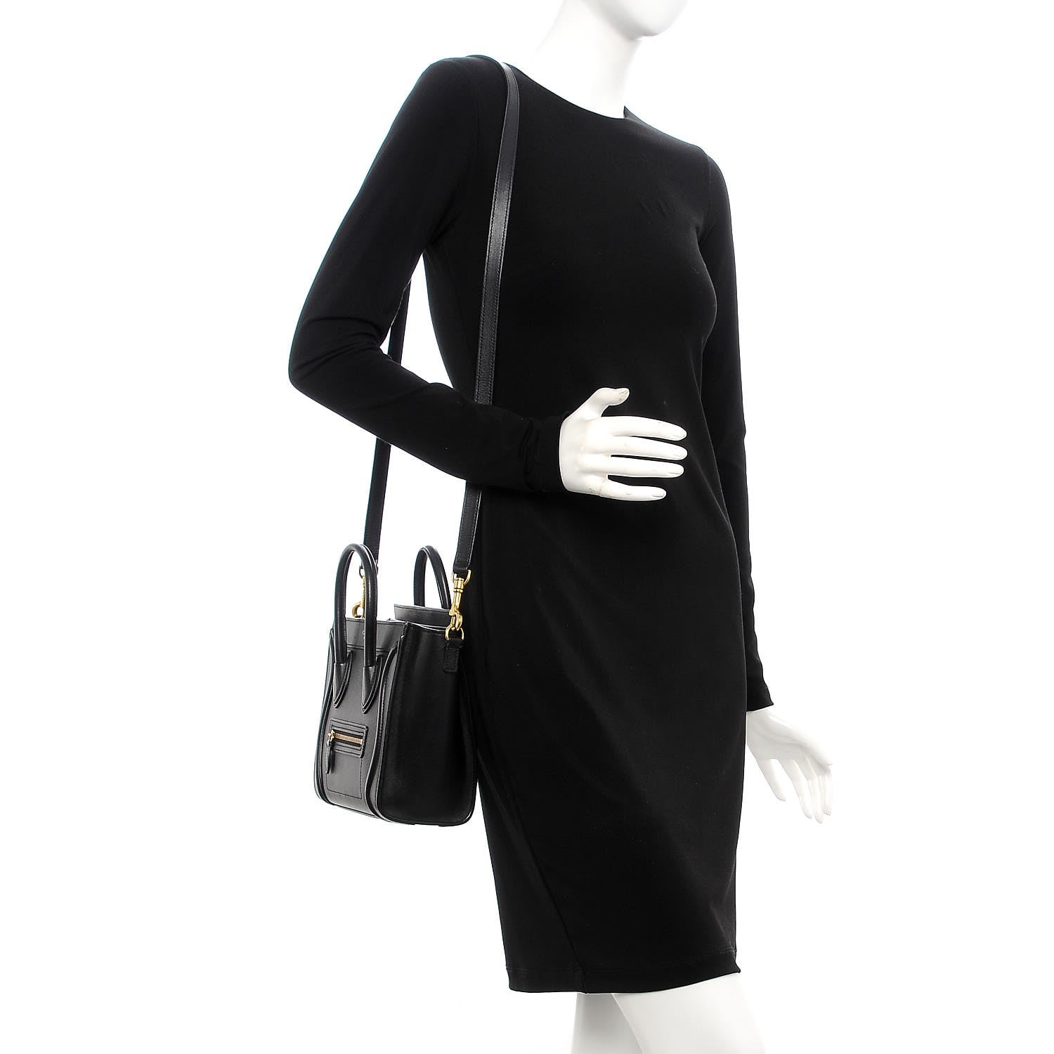 Celine Smooth Calfskin Nano Luggage Black 2 of 8