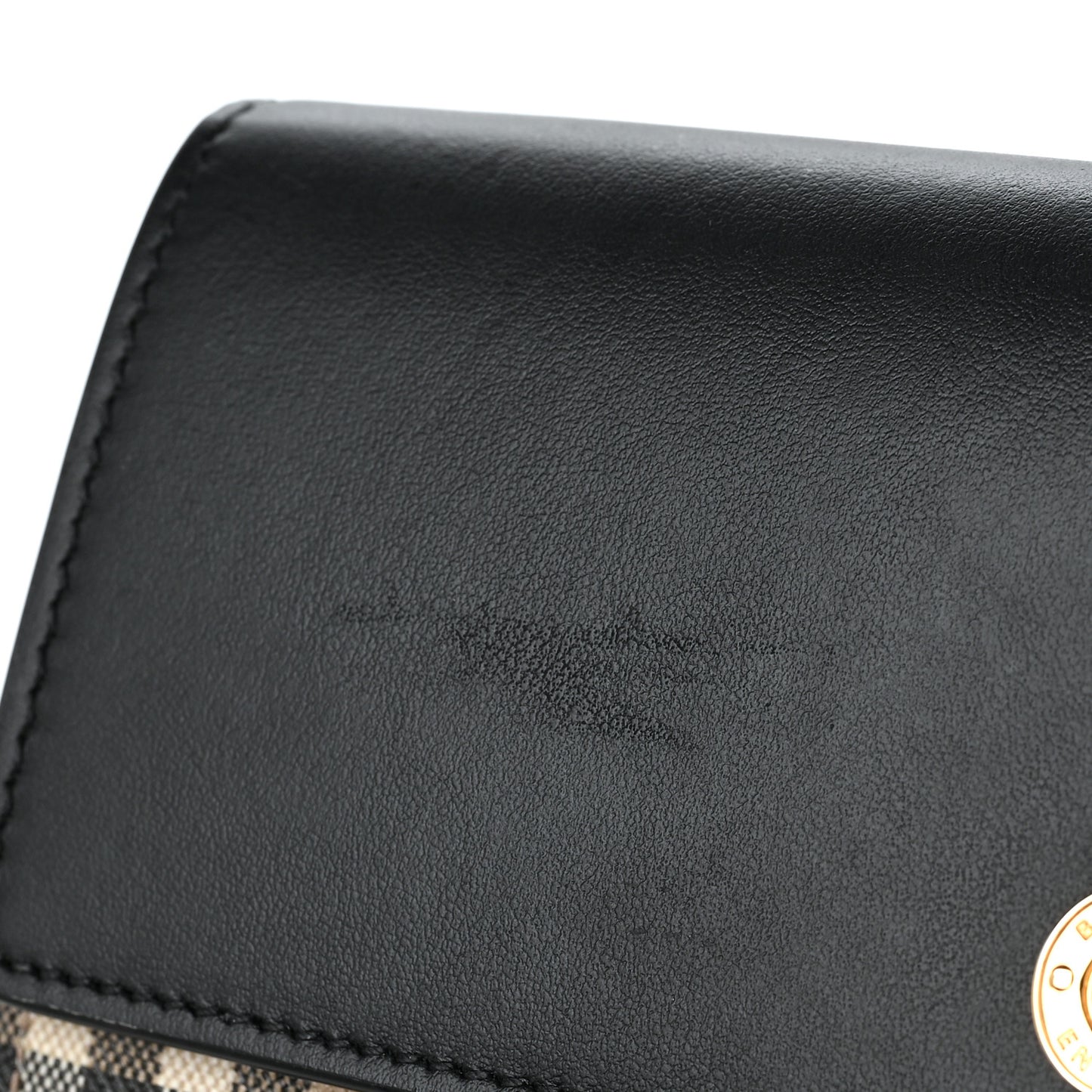 Vintage Check Calfskin Halton Wallet Black