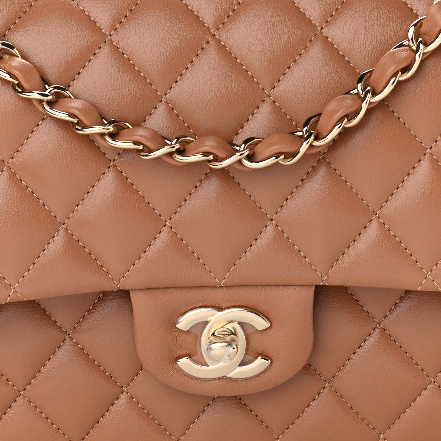 Chanel Lambskin Quilted Medium Double Flap Brown 8 of 12