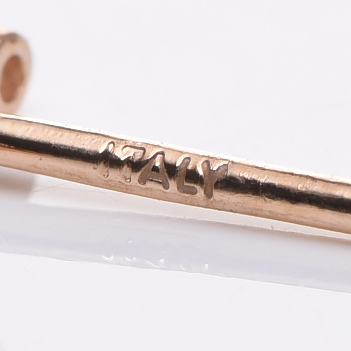 18K Rose Gold Diamond Fleur de Lis Key Bar Earrings
