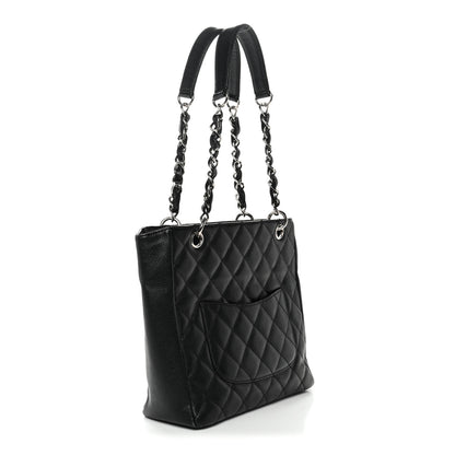 Chanel Caviar Quilted Petit Shopping Tote PST Black 3 of 12