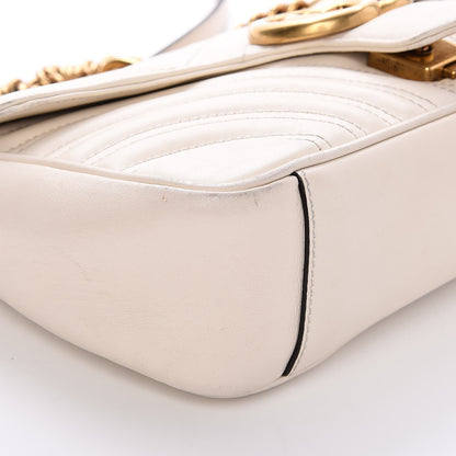 Gucci Calfskin Matelasse Small GG Marmont Shoulder Bag White 8 of 10