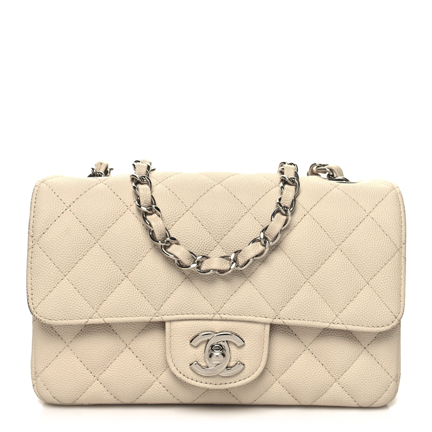 Chanel Caviar Quilted Mini Rectangular Flap Light Beige 1 of 12