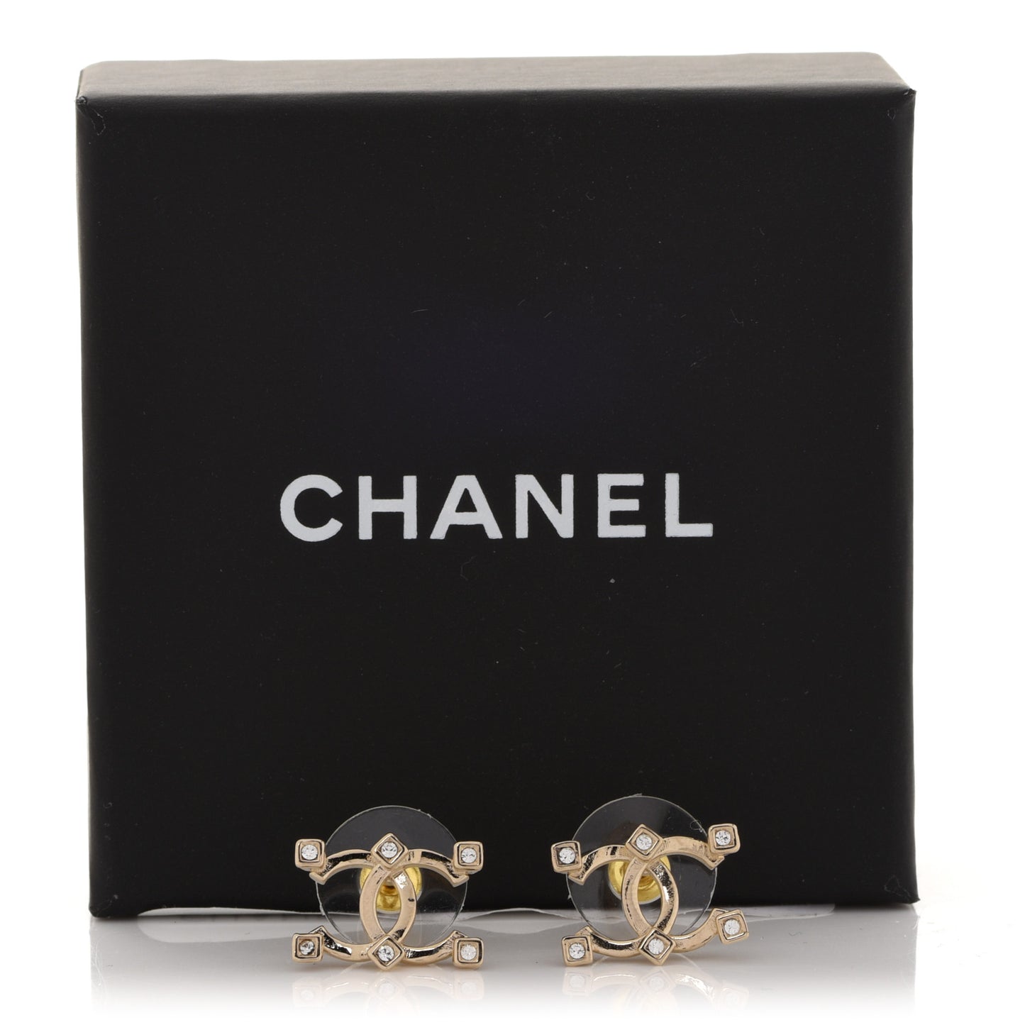 Crystal CC Earrings Gold