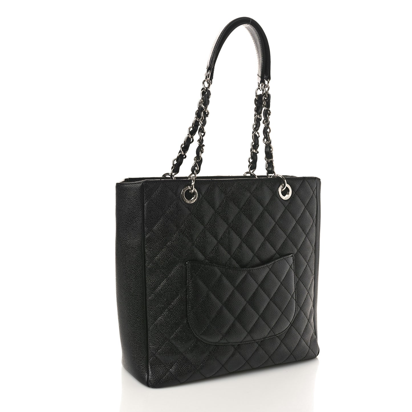 Caviar Quilted Petit Shopping Tote PST Black