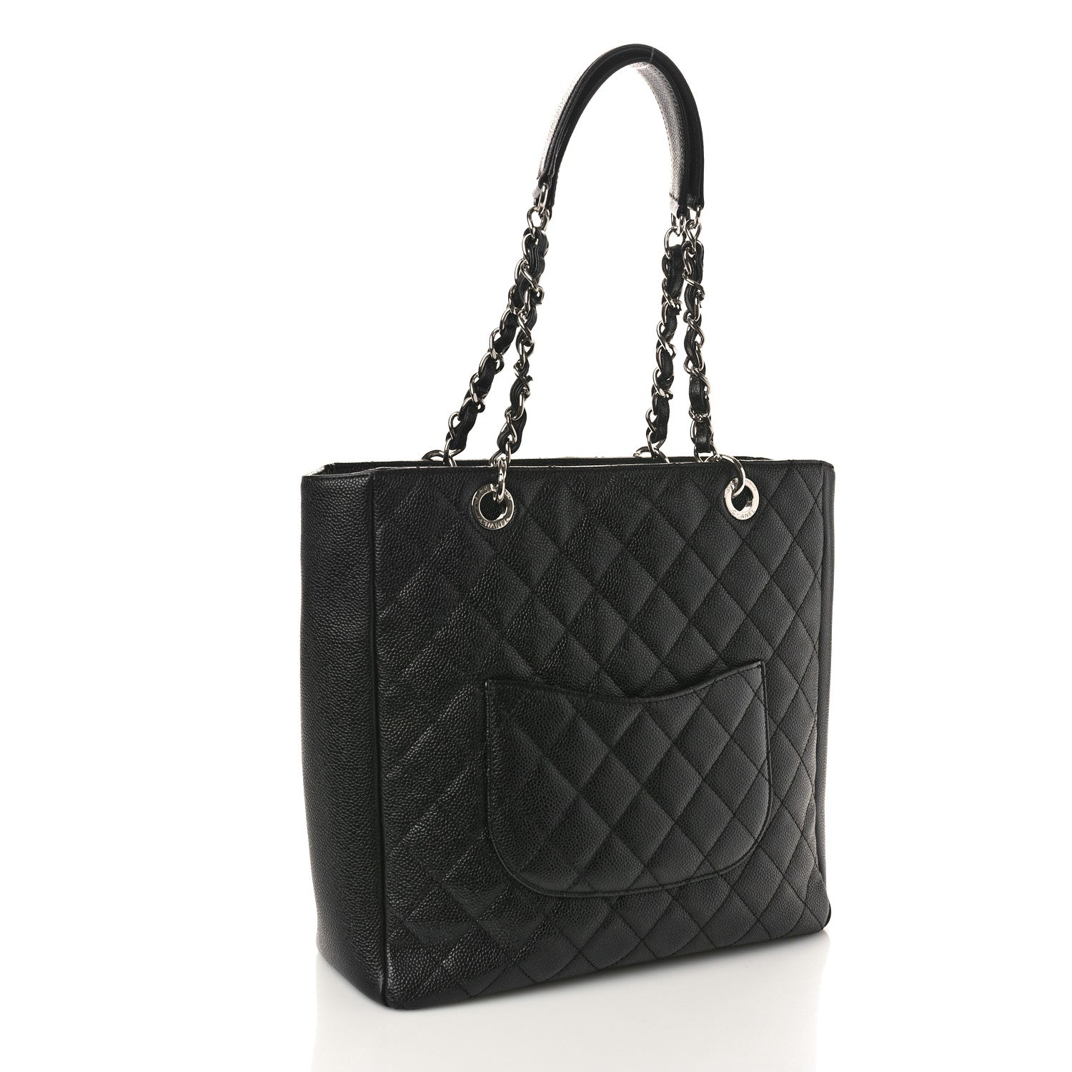 Chanel Caviar Quilted Petit Shopping Tote PST Black 2 of 10
