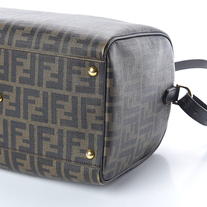 Fendi Zucca Spalmati Vitello Elite Medium Convertible Boston Satchel Tobacco Ebano 9 of 9