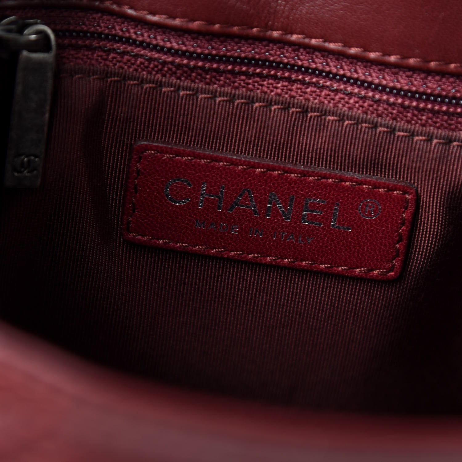 Chanel Lambskin Quilted Saddle Bag Dark Red 8 of 9