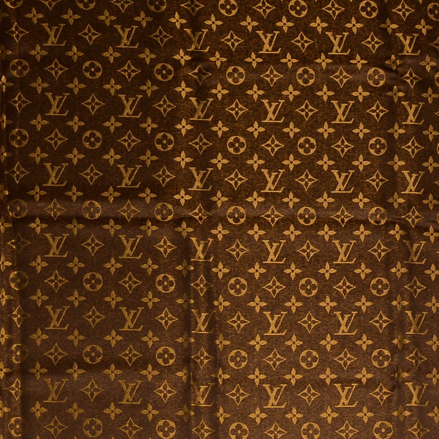 Silk Wool Monogram Shine Shawl Marron