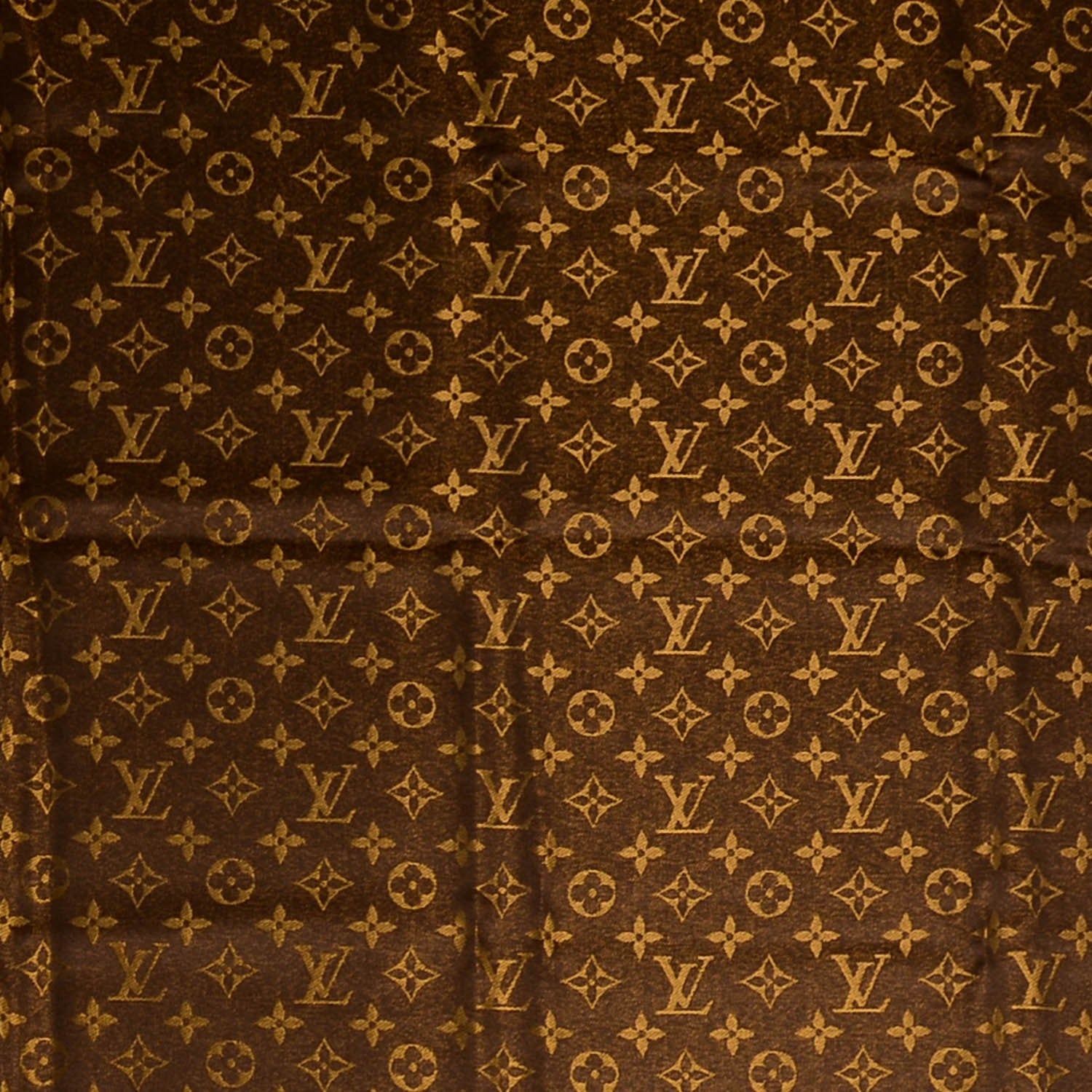 Louis Vuitton Silk Wool Monogram Shine Shawl Marron 1 of 5