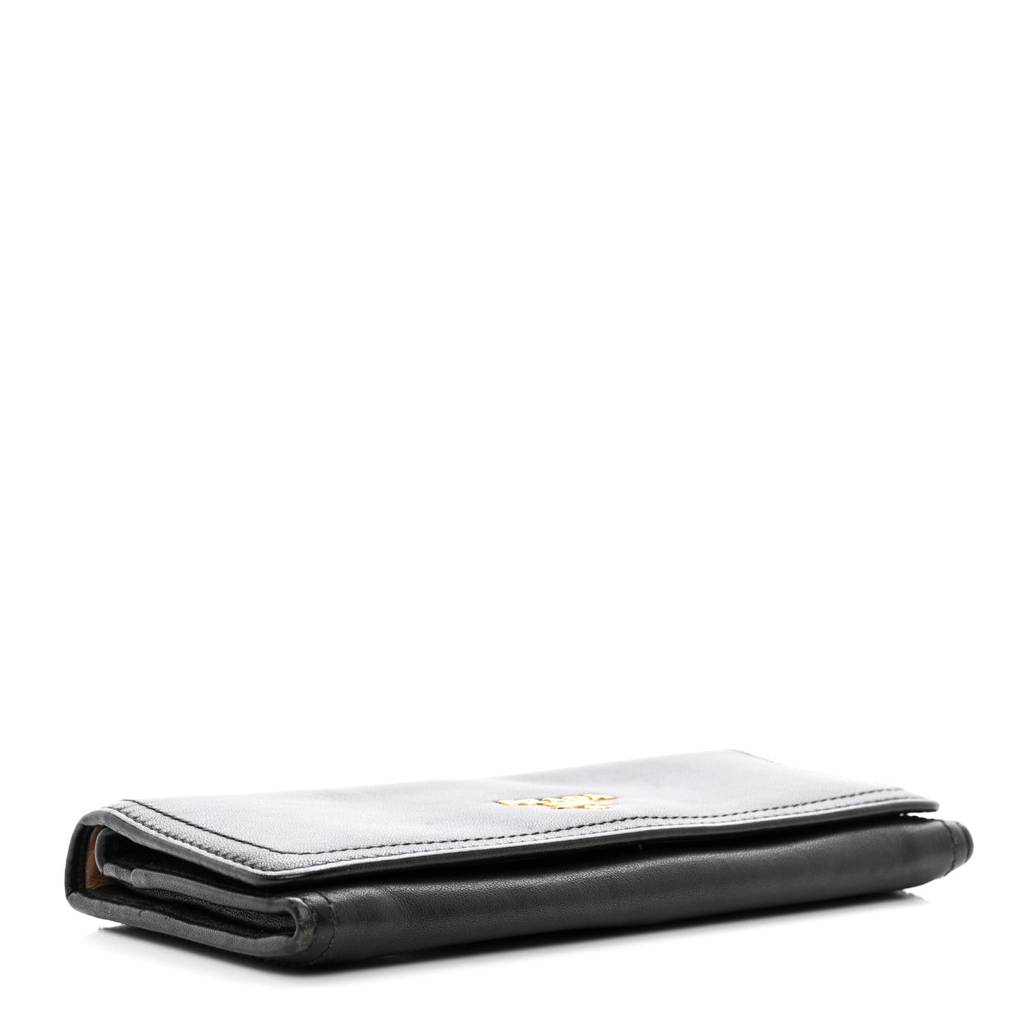 Calfskin Continental Flap Wallet Black