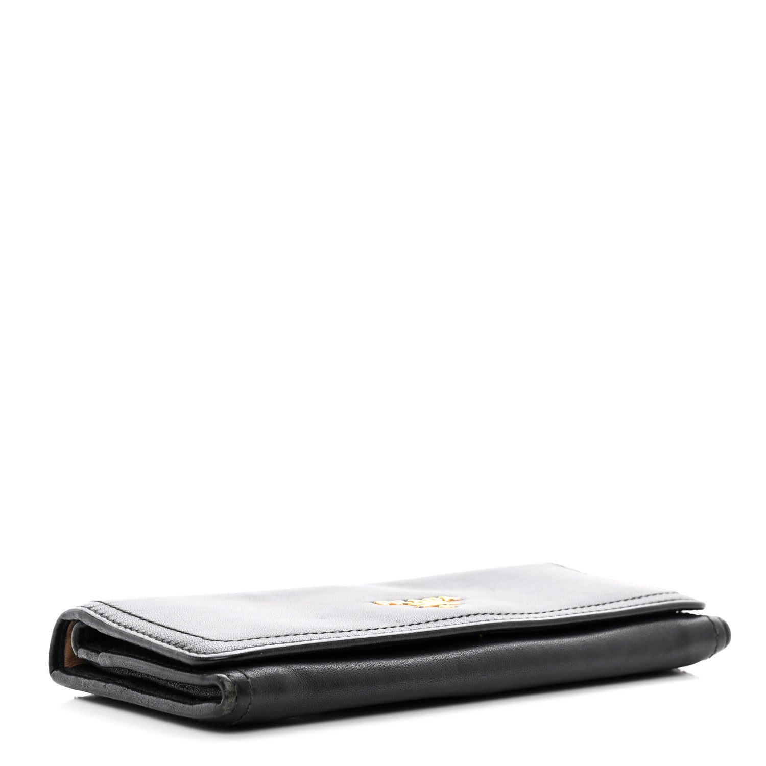 Prada Calfskin Continental Flap Wallet Black 4 of 9