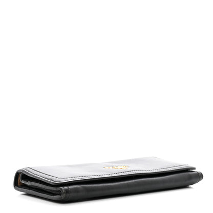 Prada Calfskin Continental Flap Wallet Black 4 of 9