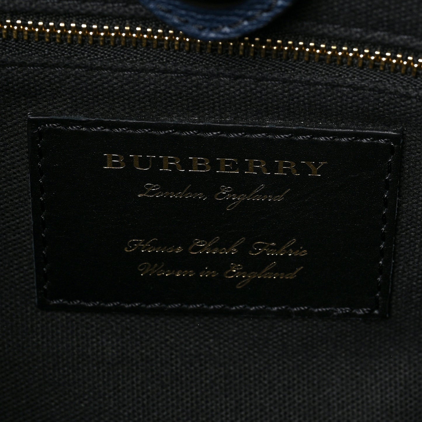 Derby Calfskin House Check Medium Banner Tote Ink Blue