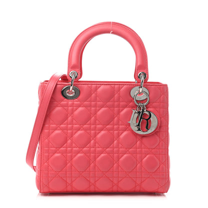 Christian Dior Lambskin Cannage Medium Lady Dior Coral 1 of 5