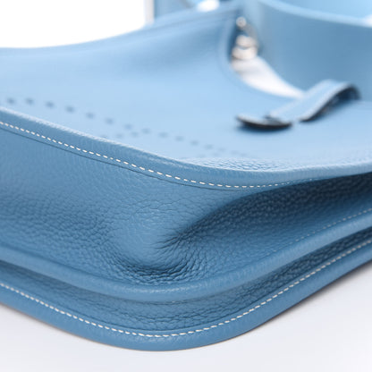 Hermes Taurillon Clemence Evelyne III PM Blue Jean 9 of 10