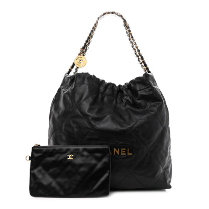 Chanel Shiny Calfskin Quilted Chanel 22 Black 1 of 11